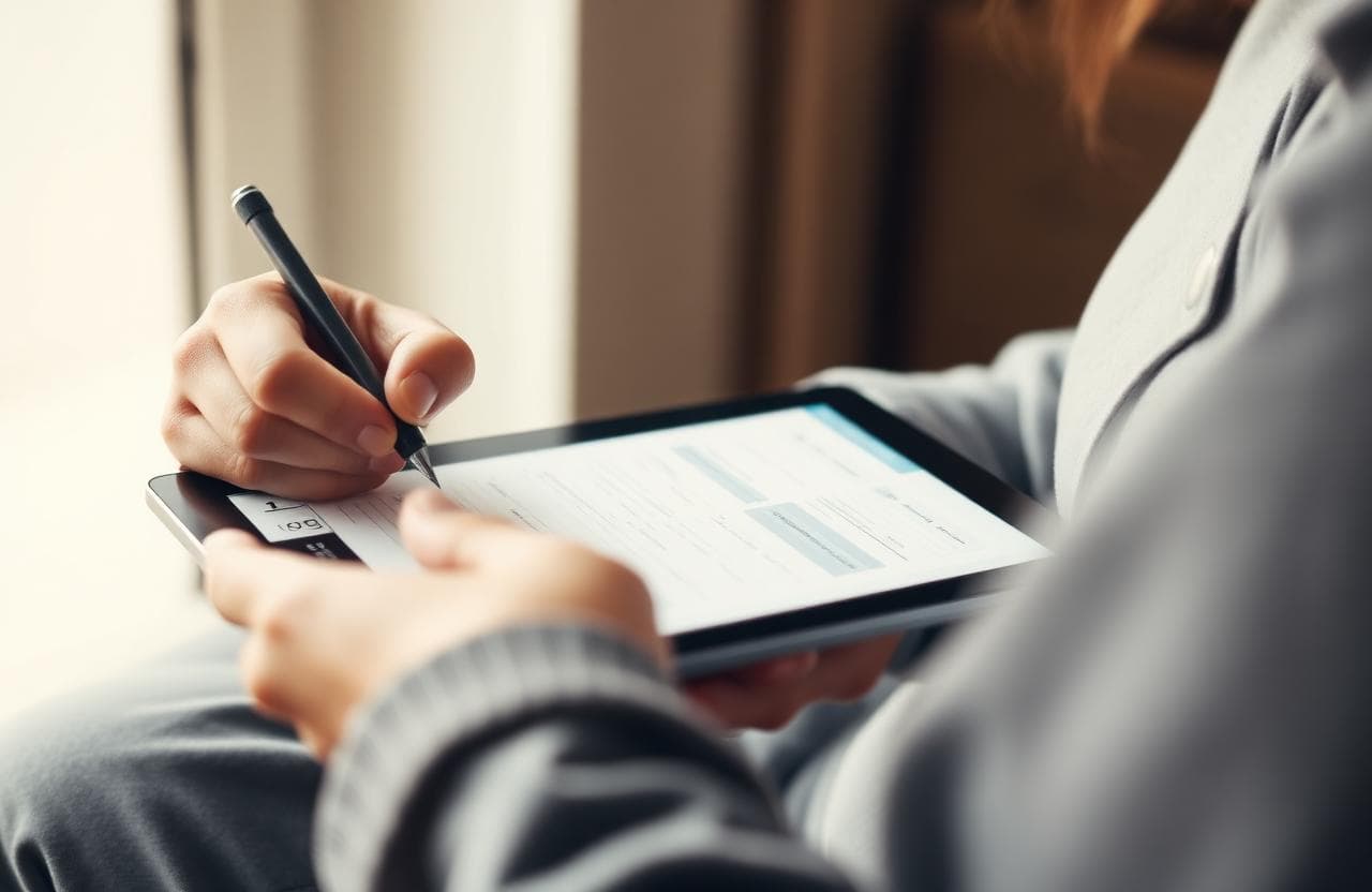 Person testet eine digitale Anwendung