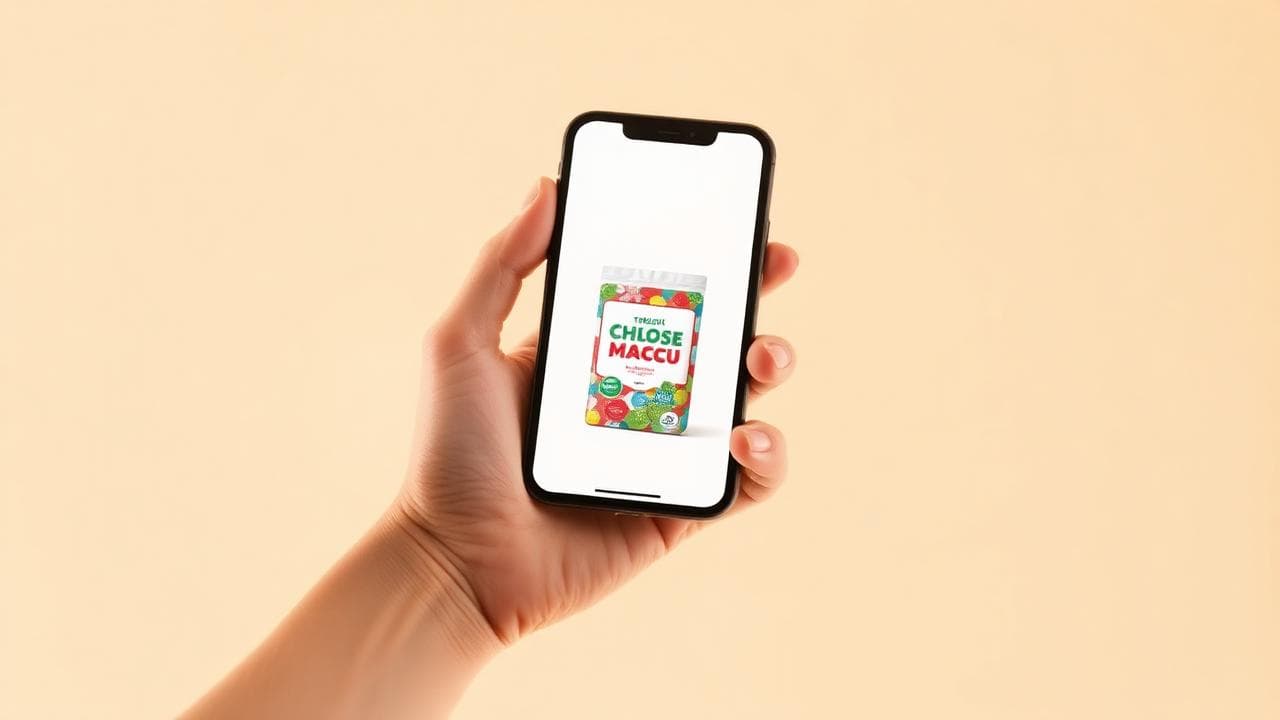 Smartphone showing a product mockup